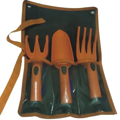 Economy Range Garden Tool Kit (Set Of 3 Pcs) Plastic Hand Cultivator, Hand Trowel and Hand Fork